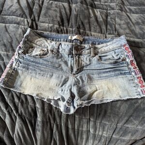 No boundaries fringe shorts embroidered red blue star detail size 11 junior